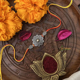 Vriksham Rakshabandhan Oxidized Sliver Flower With Leaf Rakhi-RB154